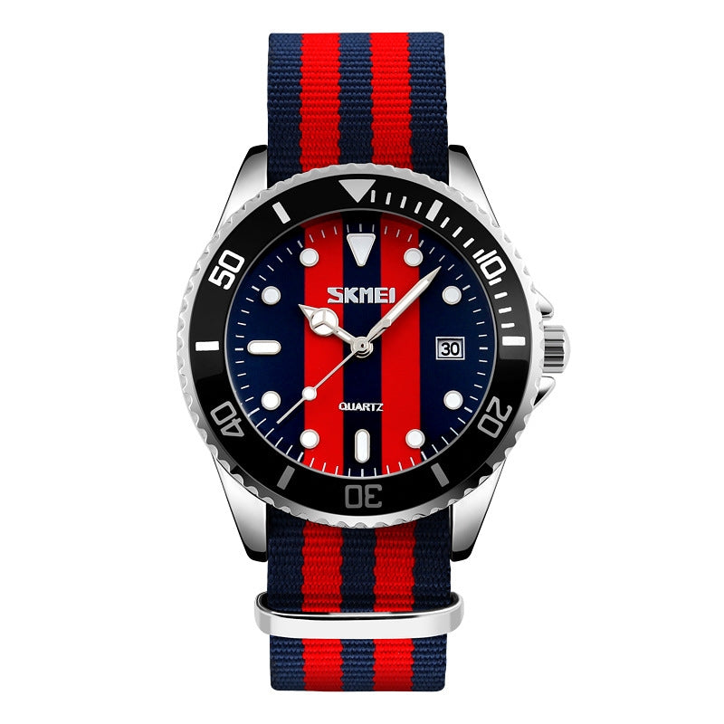 Men's Waterproof Quartz Watch with Stylish Fabric Band
