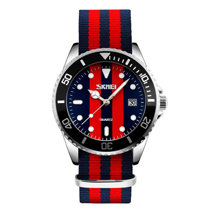 Men's Waterproof Quartz Watch with Stylish Fabric Band