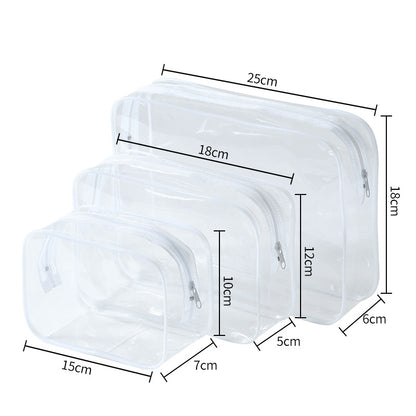 Transparent PVC Cosmetic Storage Bag Set