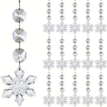 Transparent Snowflake Christmas Tree Hanging Ornaments
