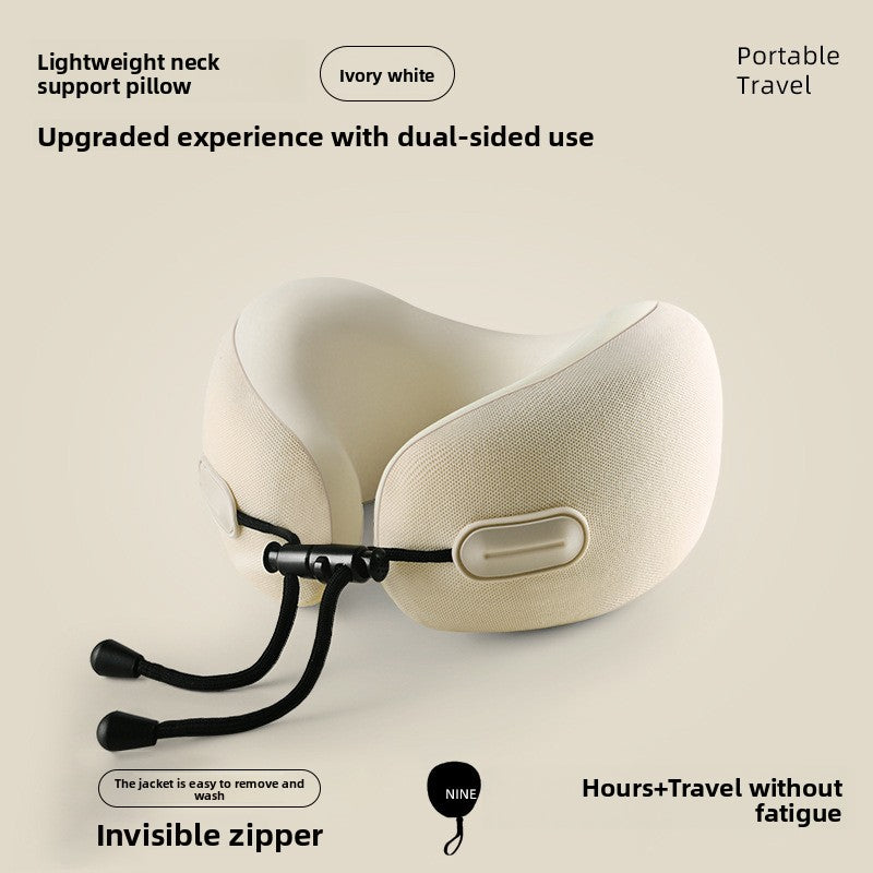 Foldable U-Shaped Travel Pillow with Memory Foam