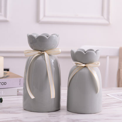 Modern Flower Vase with Marble Pattern