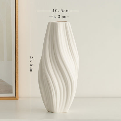 Nordic White Ceramic Dried Flower Vase