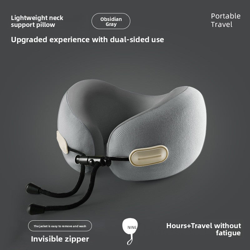 Foldable U-Shaped Travel Pillow with Memory Foam