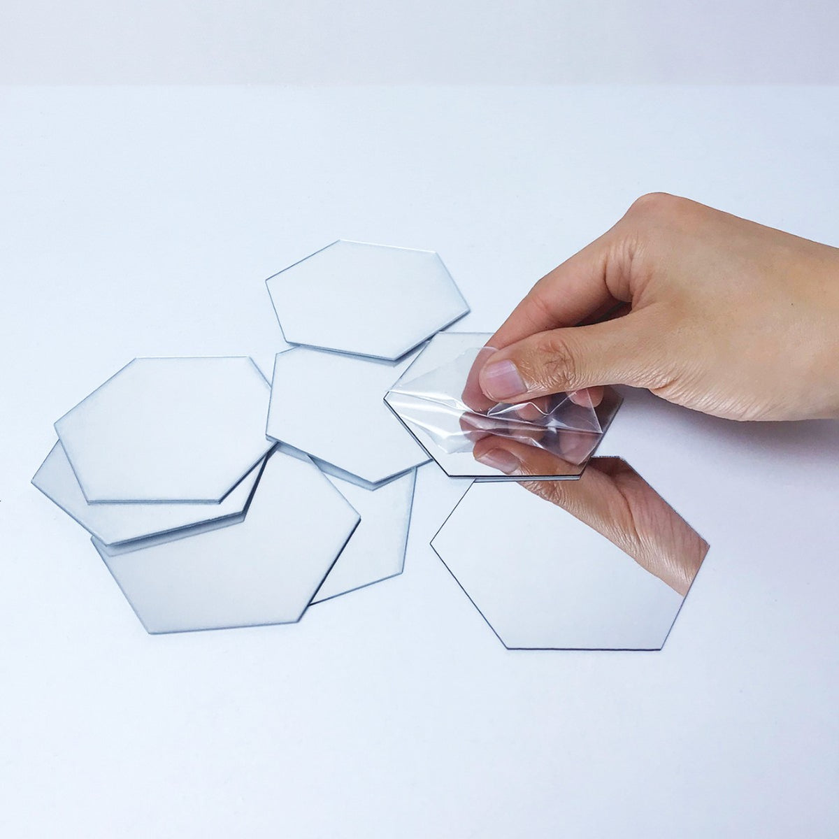 Hexagonal acrylic mirror wall sticker