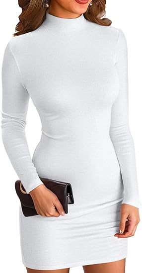 Women's Long Sleeve Turtleneck Mini Dress