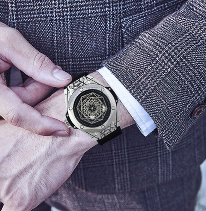 Men's Fashion Quartz Watch with Waterproof Silicone Band