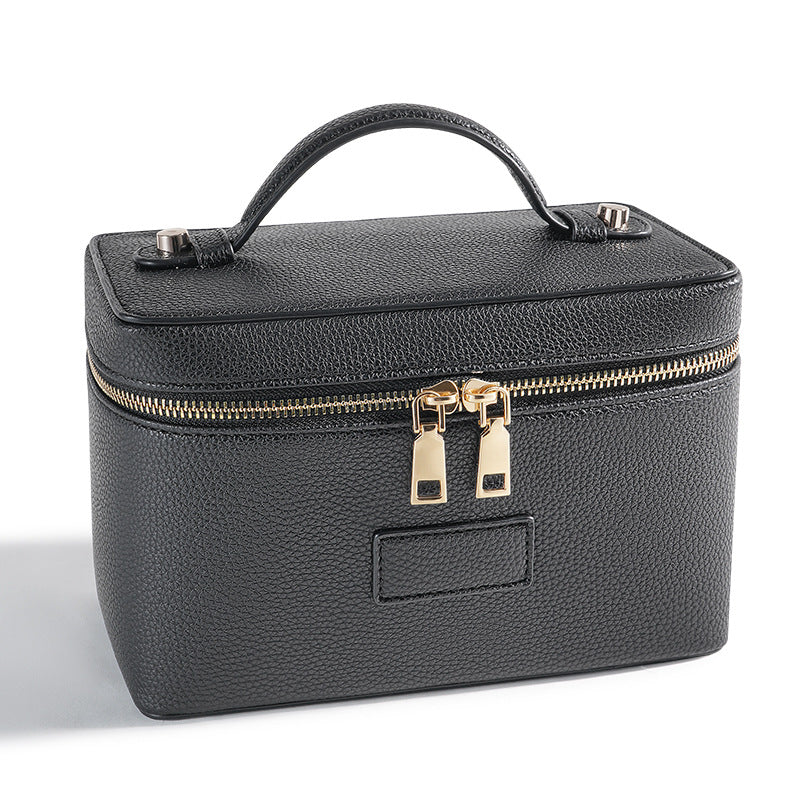 Partitioned PU Leather Travel Makeup Bag