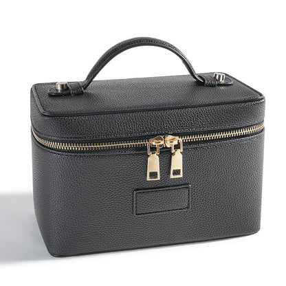 Partitioned PU Leather Travel Makeup Bag