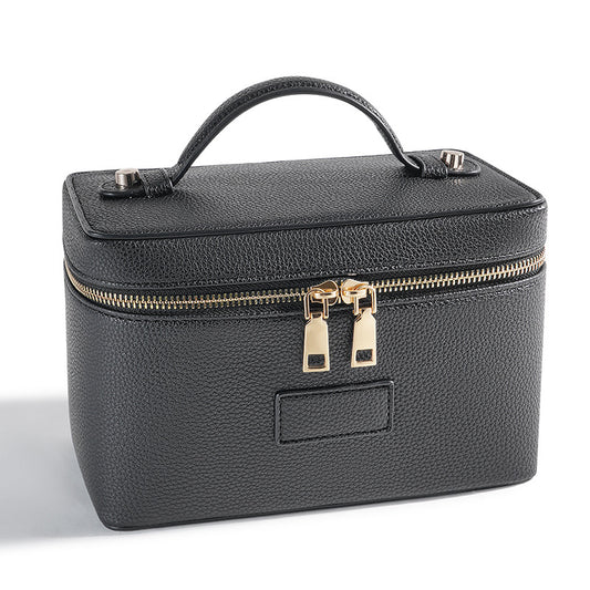 Partitioned PU Leather Travel Makeup Bag