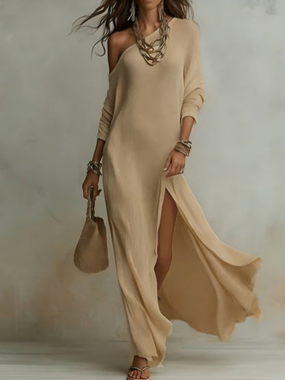 Elegant Long Sleeve Pleated Dress