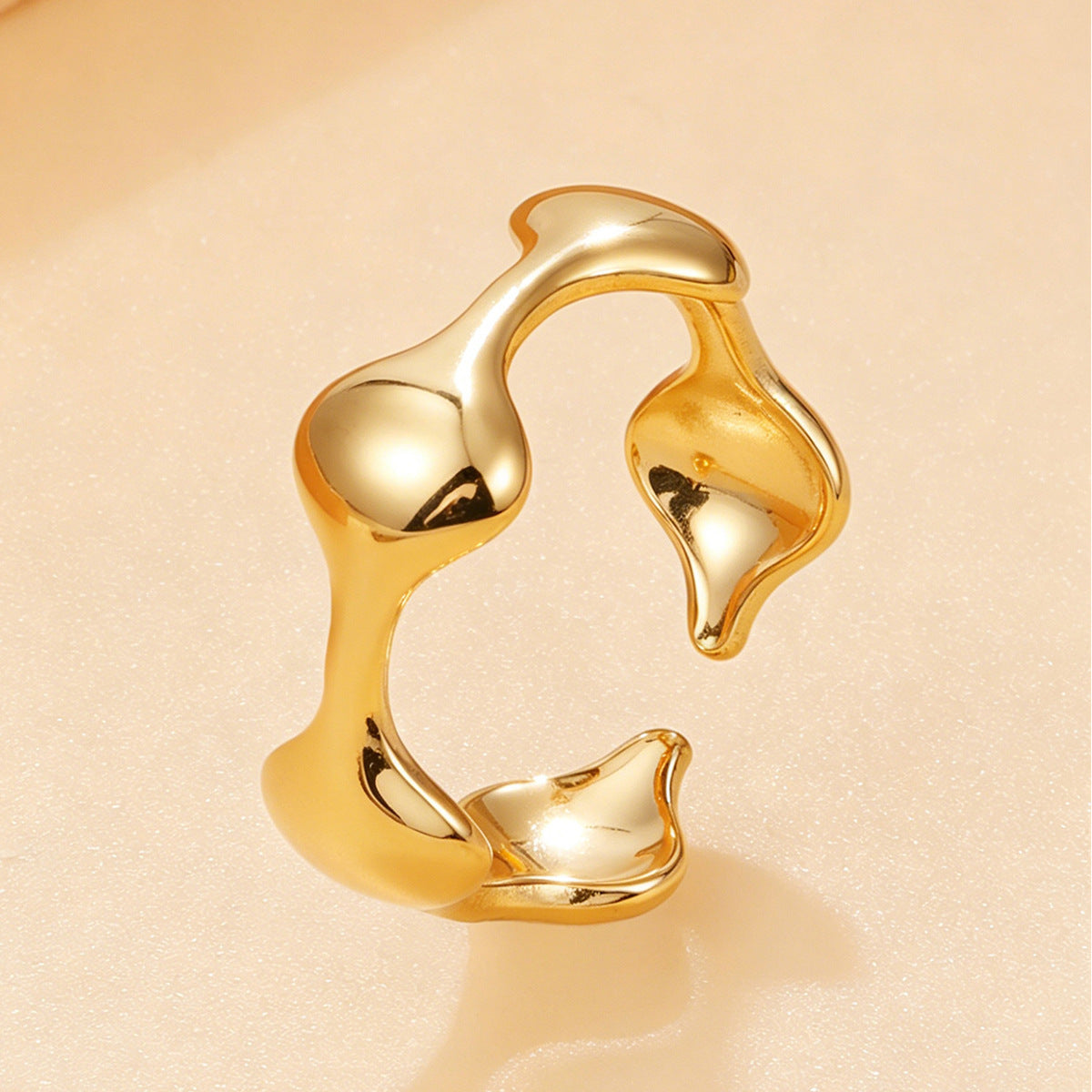 Geometric Open Ring Stainless Steel Jewelry