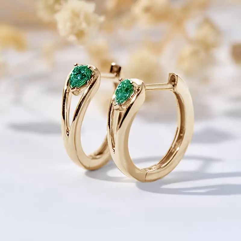 Zircon Water Drop Ear Clips