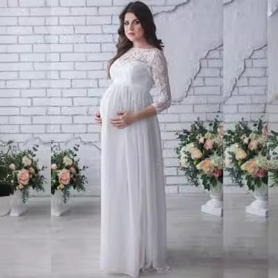 Maternity Chiffon Lace Dress
