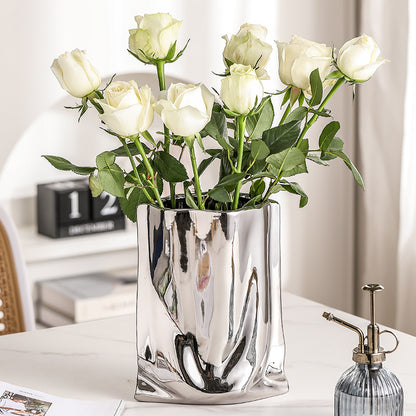 Modern Ceramic Electroplated Vase for Home Decor