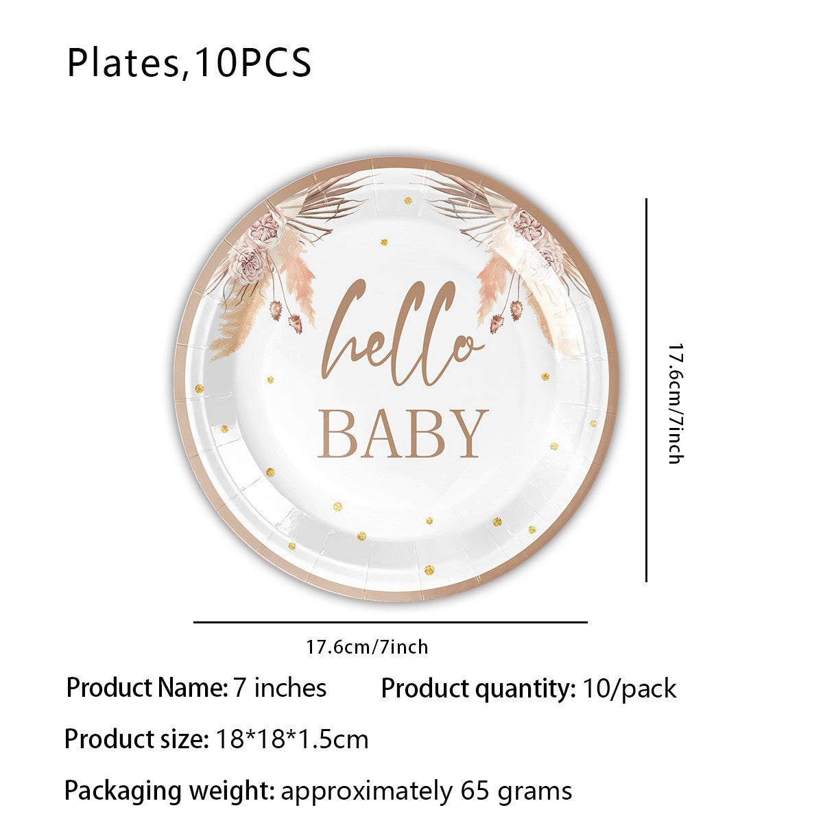 Bohemian Baby Shower Party Supplies Set