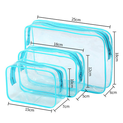 Transparent PVC Cosmetic Storage Bag Set