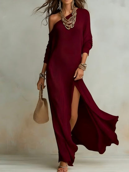 Elegant Long Sleeve Pleated Dress