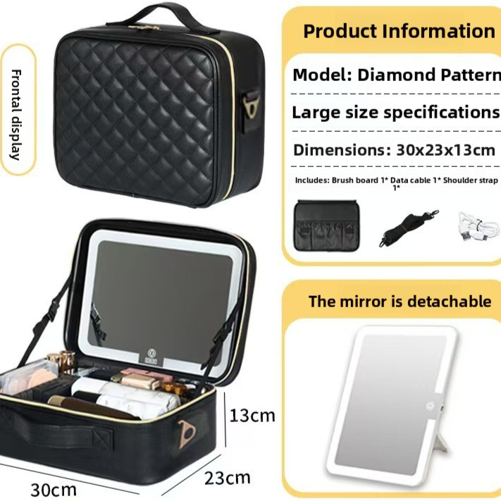 LED Illuminated Makeup Box with Mirror