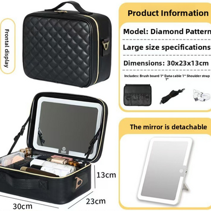 LED Illuminated Makeup Box with Mirror