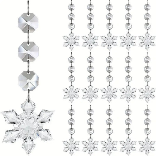 Transparent Snowflake Christmas Tree Hanging Ornaments