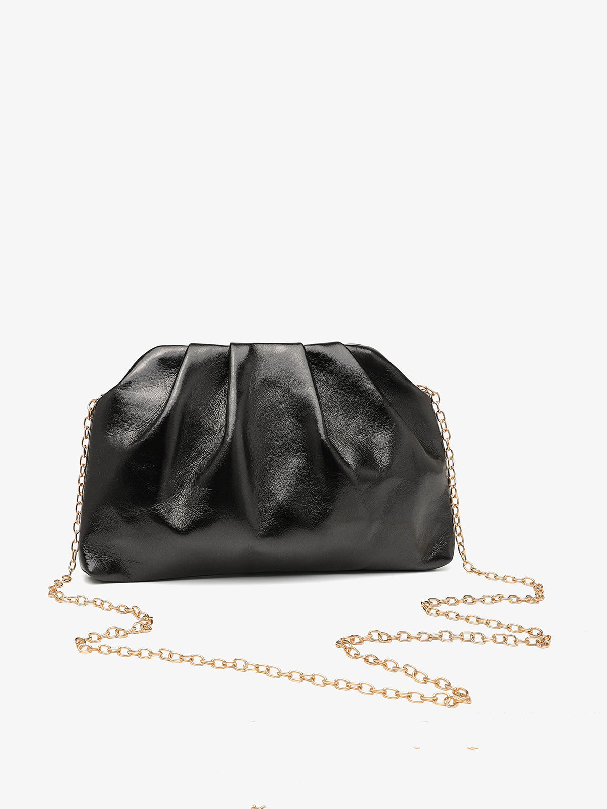 Womens Pleated Chain Crossbody Bag