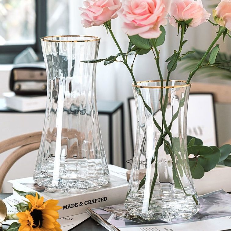 Nordic Glass Vase Triangular Flower Vase Home Decor
