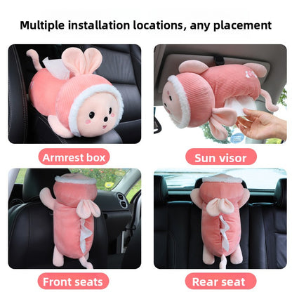 Cute Plush Car Tissue Box