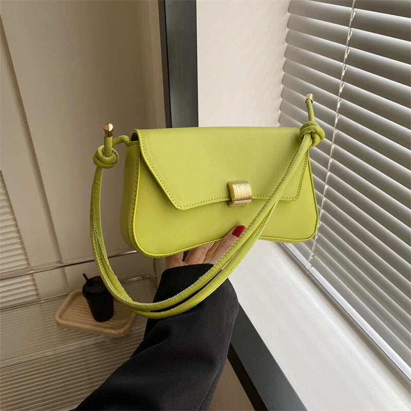 Solid Color Textured Shoulder Bag