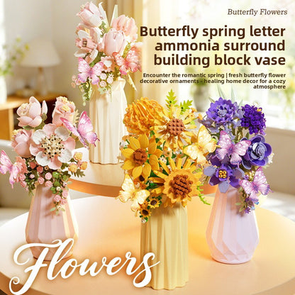 DIY Building Block Flower Bouquet with Vase