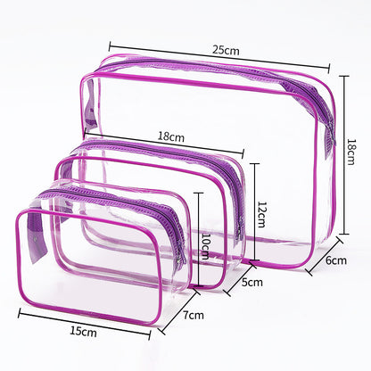 Transparent PVC Cosmetic Storage Bag Set
