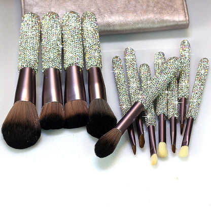Diamond Makeup Brush Set 12Pcs with Rhinestone Handles