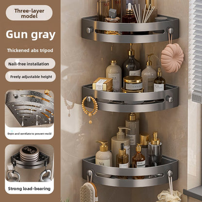 Upgraded Punch-free Bathroom Corner Storage Rack