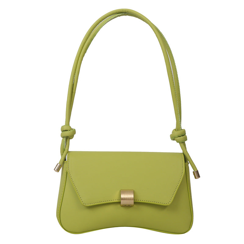Solid Color Textured Shoulder Bag