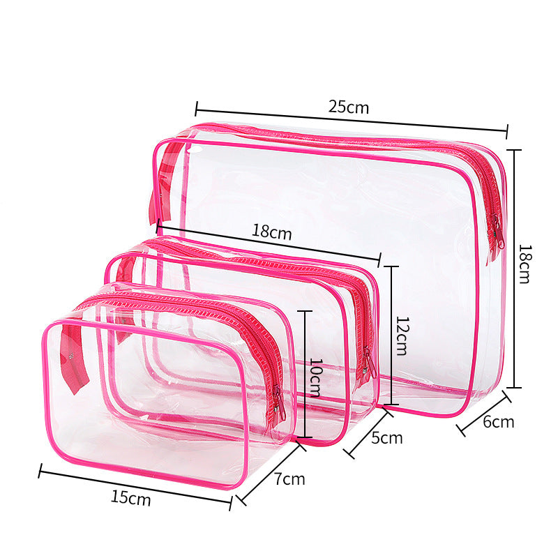 Transparent PVC Cosmetic Storage Bag Set