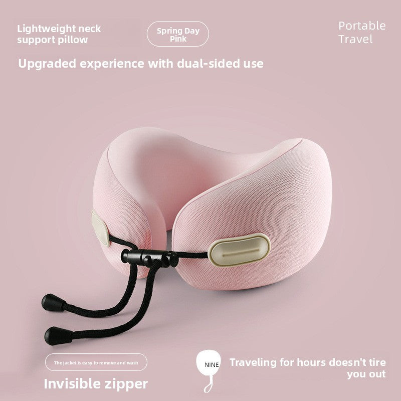 Foldable U-Shaped Travel Pillow with Memory Foam