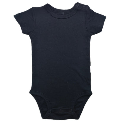 Baby Cotton Romper Short Sleeve Shoulder Opening Jumpsuit - RAINSTAR