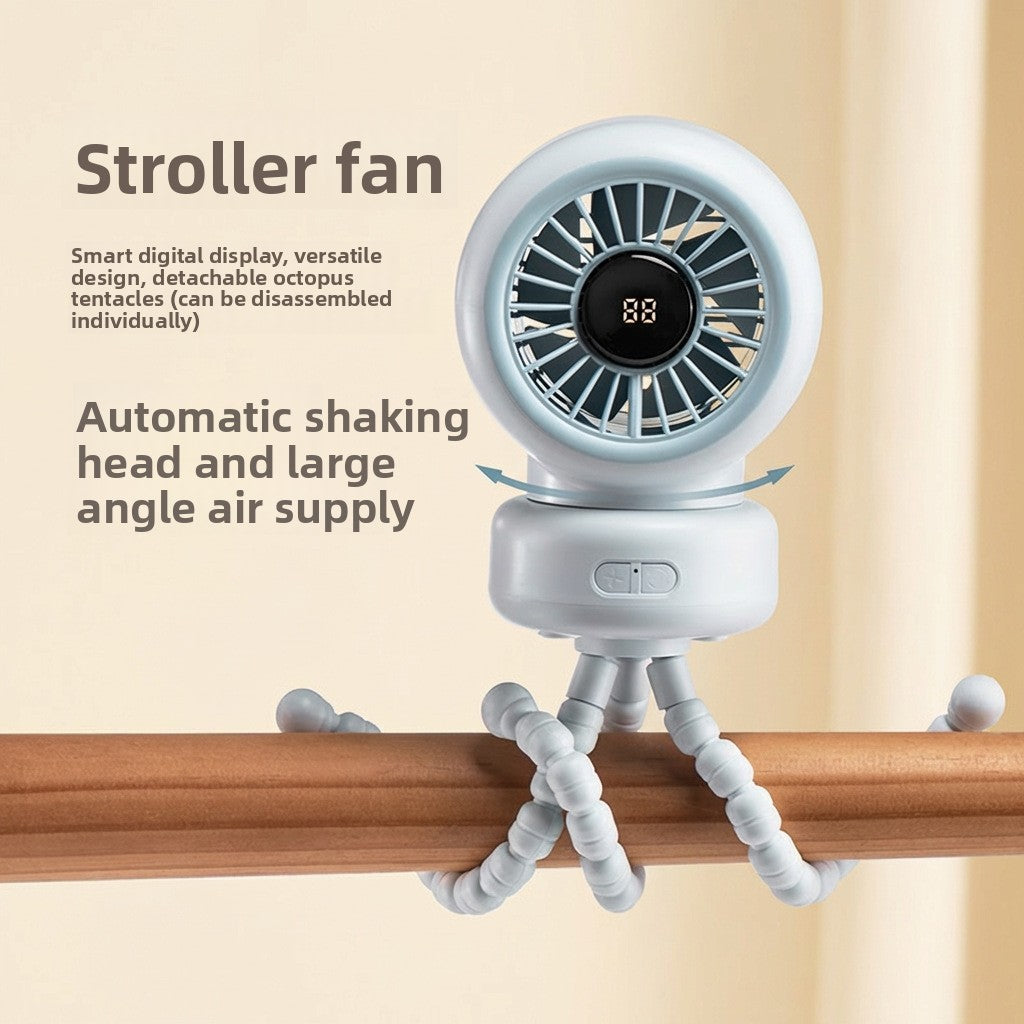 Octopus Baby Stroller Fan USB Desktop Fan Silent Circulating Small Electric Fan