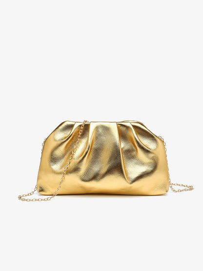 Womens Pleated Chain Crossbody Bag
