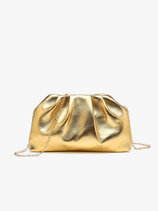 Womens Pleated Chain Crossbody Bag