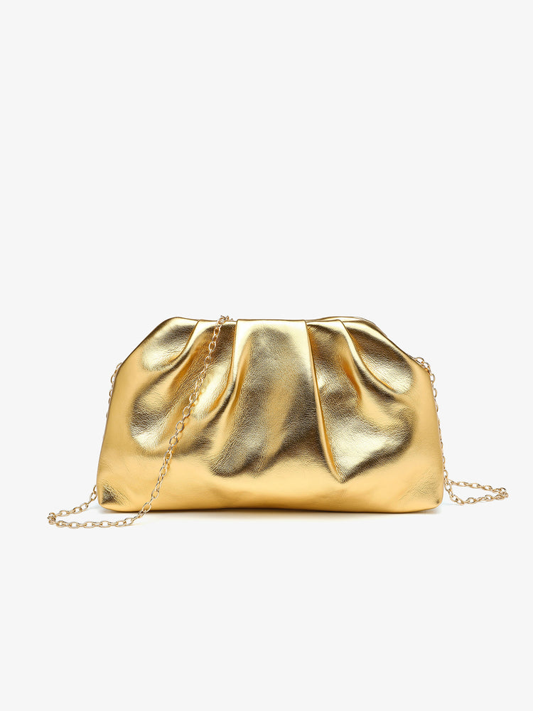 Womens Pleated Chain Crossbody Bag