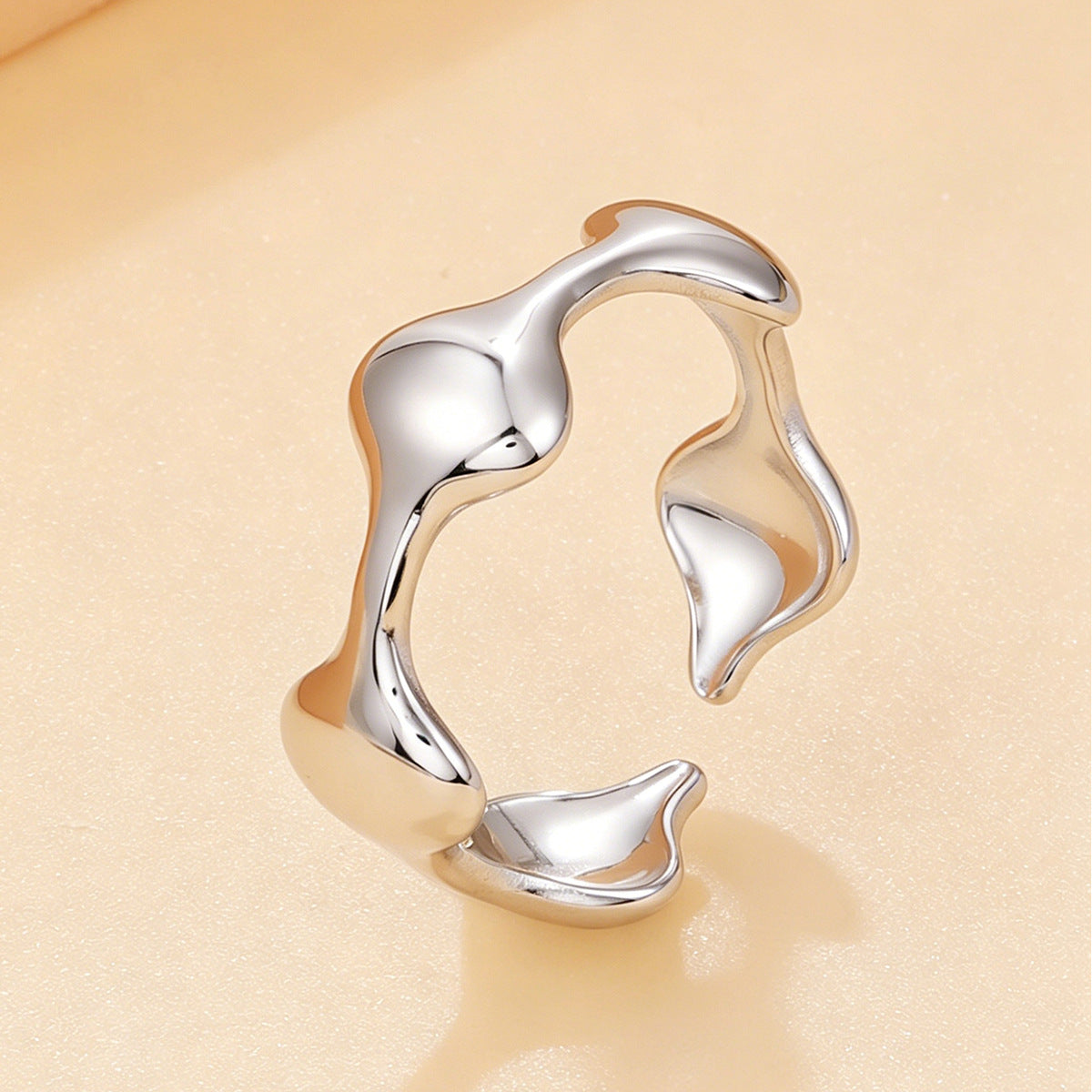 Geometric Open Ring Stainless Steel Jewelry
