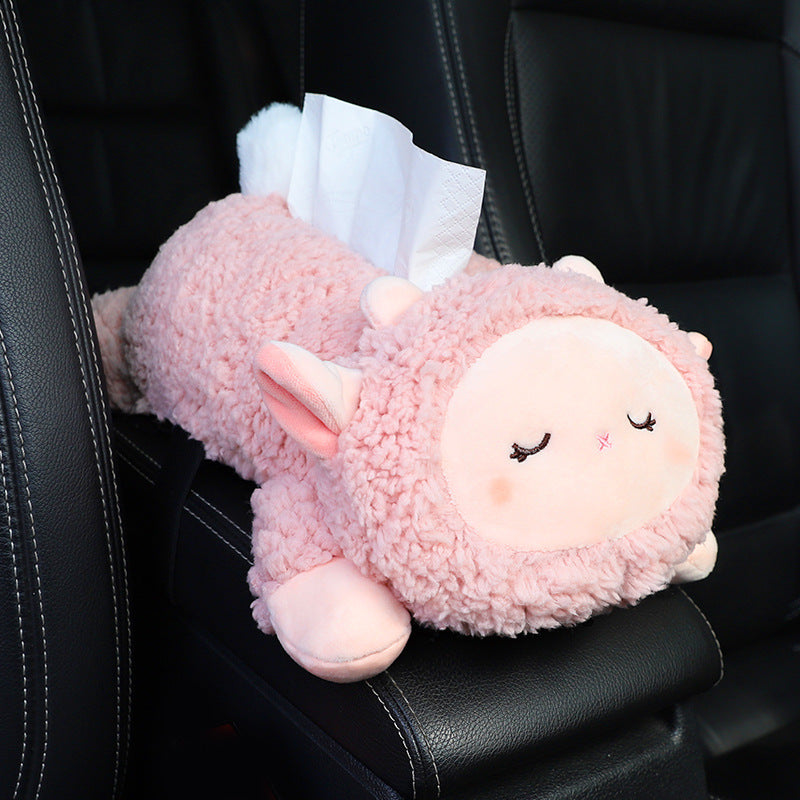 Cute Plush Car Tissue Box