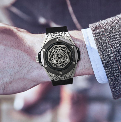 Men's Fashion Quartz Watch with Waterproof Silicone Band