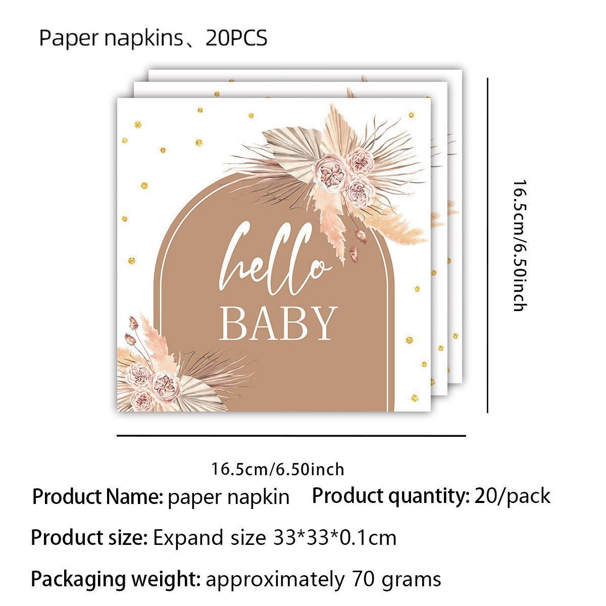 Bohemian Baby Shower Party Supplies Set - RAINSTAR