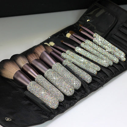 Diamond Makeup Brush Set 12Pcs with Rhinestone Handles