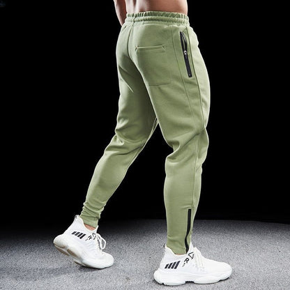 Mens Stretch Running Pants with Zipper