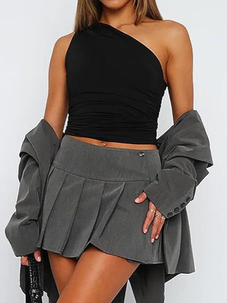 Womens Slanted Shoulder Tops