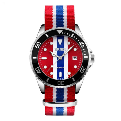 Men's Waterproof Quartz Watch with Stylish Fabric Band