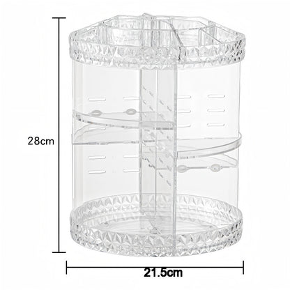 Rotating Makeup Storage Box Transparent Desktop Organizer
